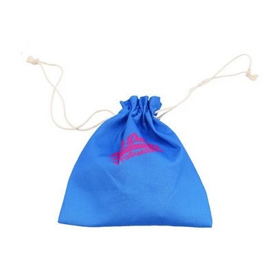 6.3" x 7.5" Utility Cotton Pouches Full color print with drawstring handle