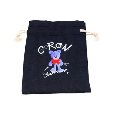 4.7" x 6.1" Full-Color Utility Cotton Pouch with Drawstring Handle