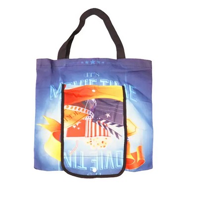 15"X 16" Full-Color Grocery Cotton Bag with Front Zipper Fold